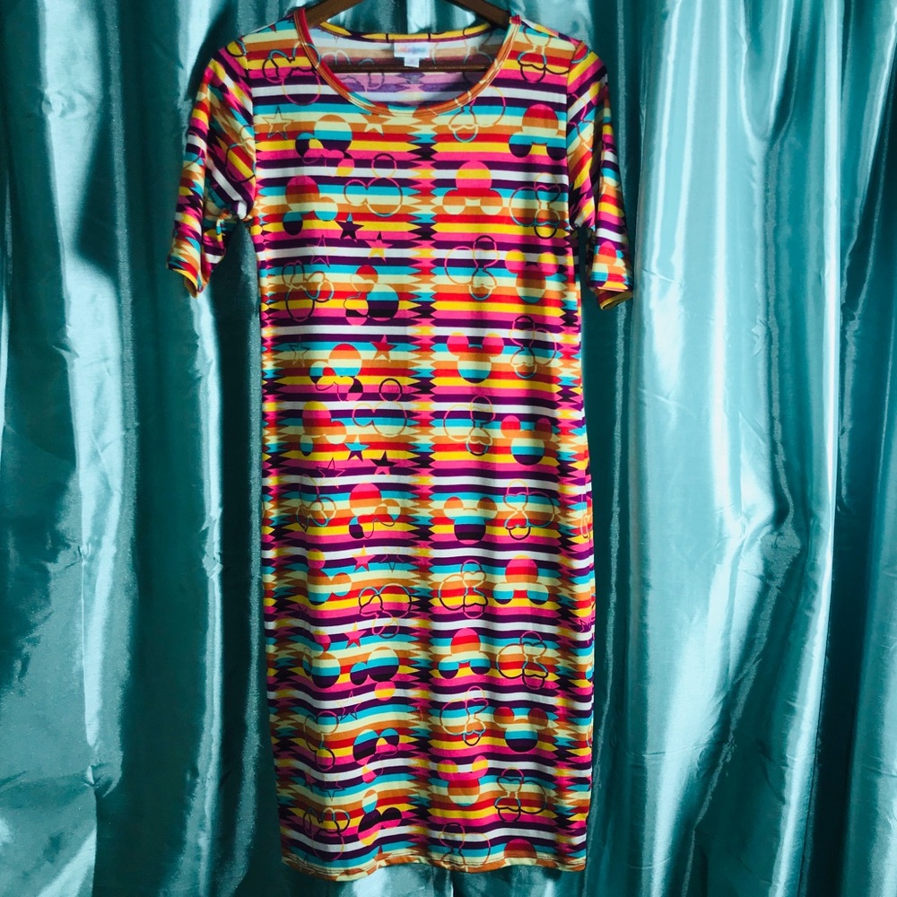 LuLaRoe Julia Dress Minnie Mouse print Sz Medium